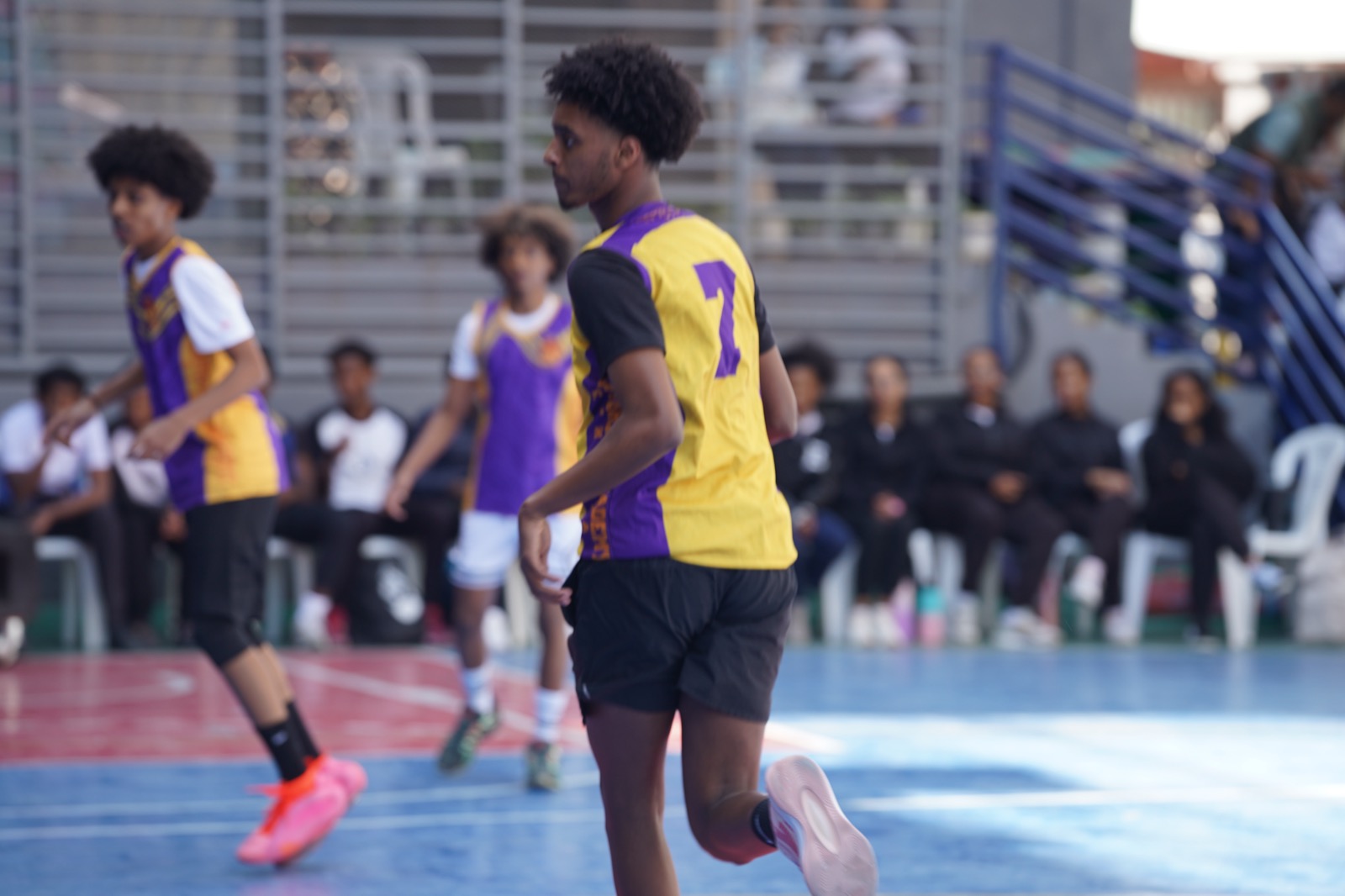 Youth basketball training in action